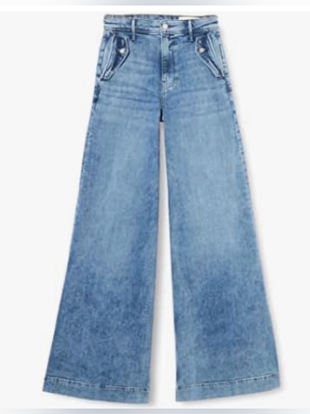 S Oliver High Rise Wide Leg Jeans Medium Blue Wash Flare Size 36